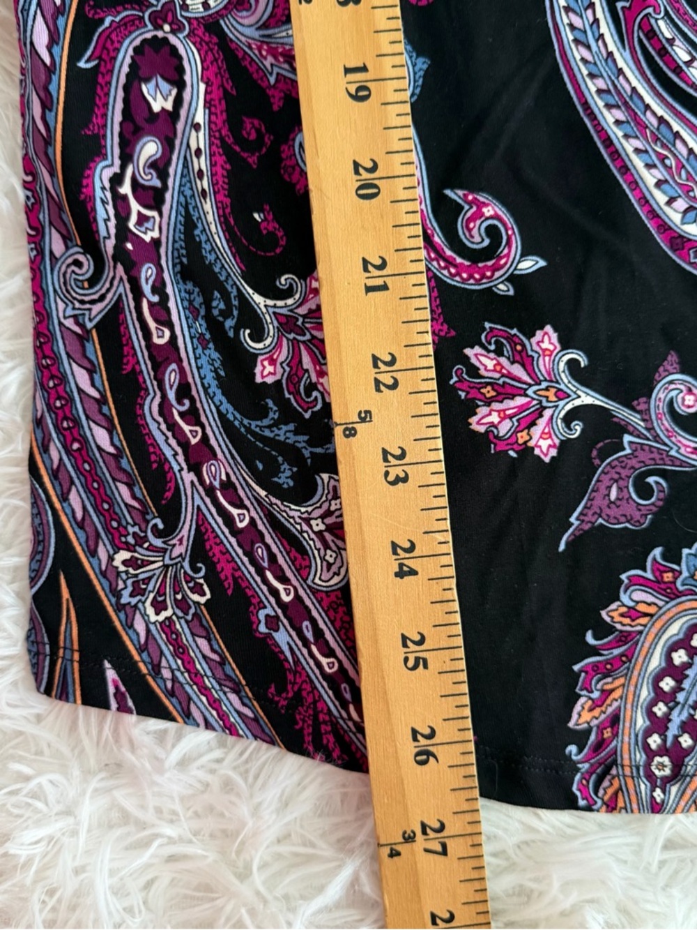 Chicos Womens Paisley Cowl Neck Touch Of Cool Top Size XL Black Purple Office - Picture 6 of 8